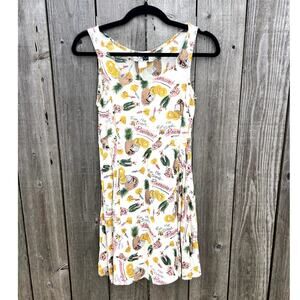 Santa Barbara Street | Vtg 90s Hawaiian Islands Novelty Print Mini Dress Size S